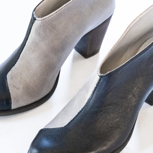 BLACK AND DIESEL GREY HEELS