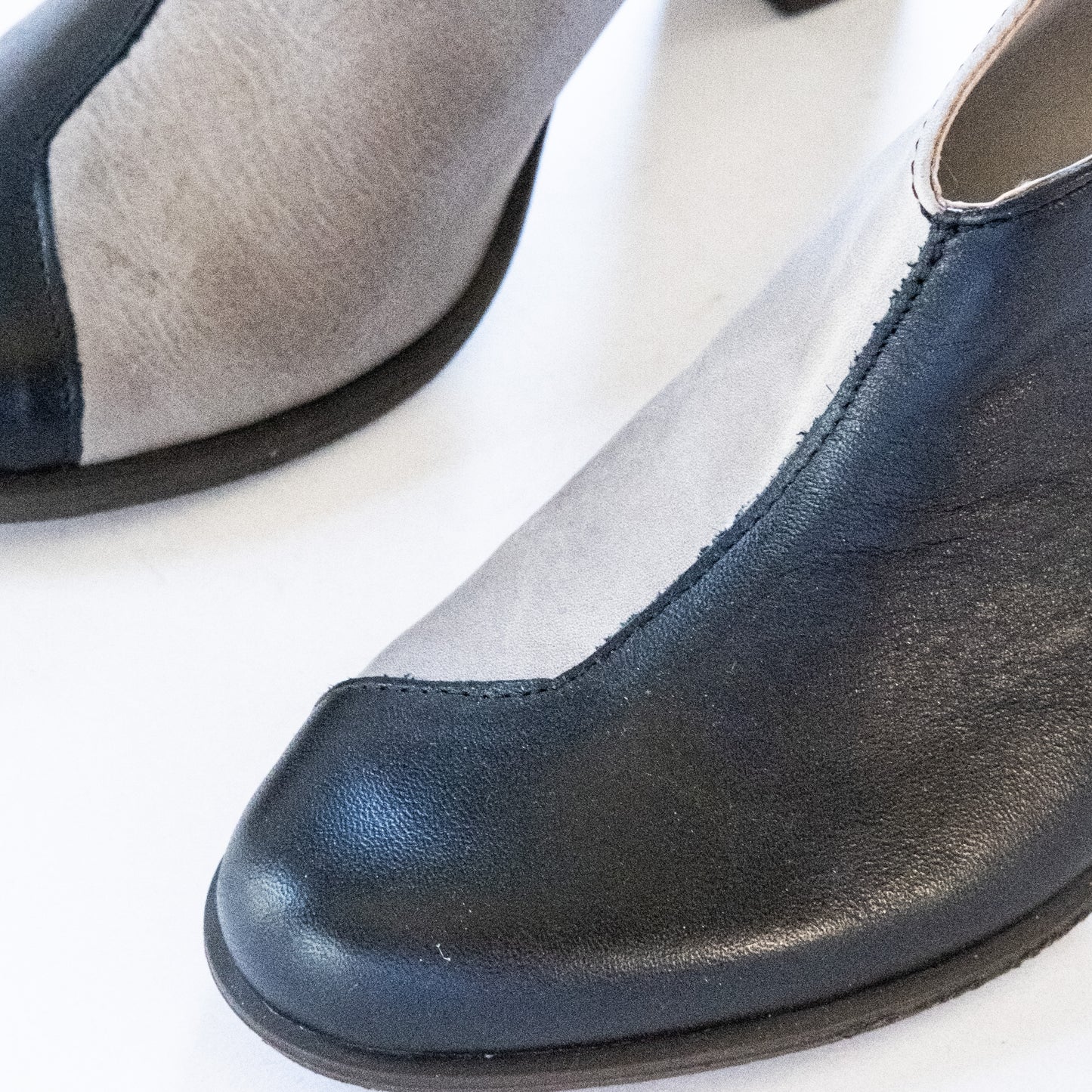 BLACK AND DIESEL GREY HEELS