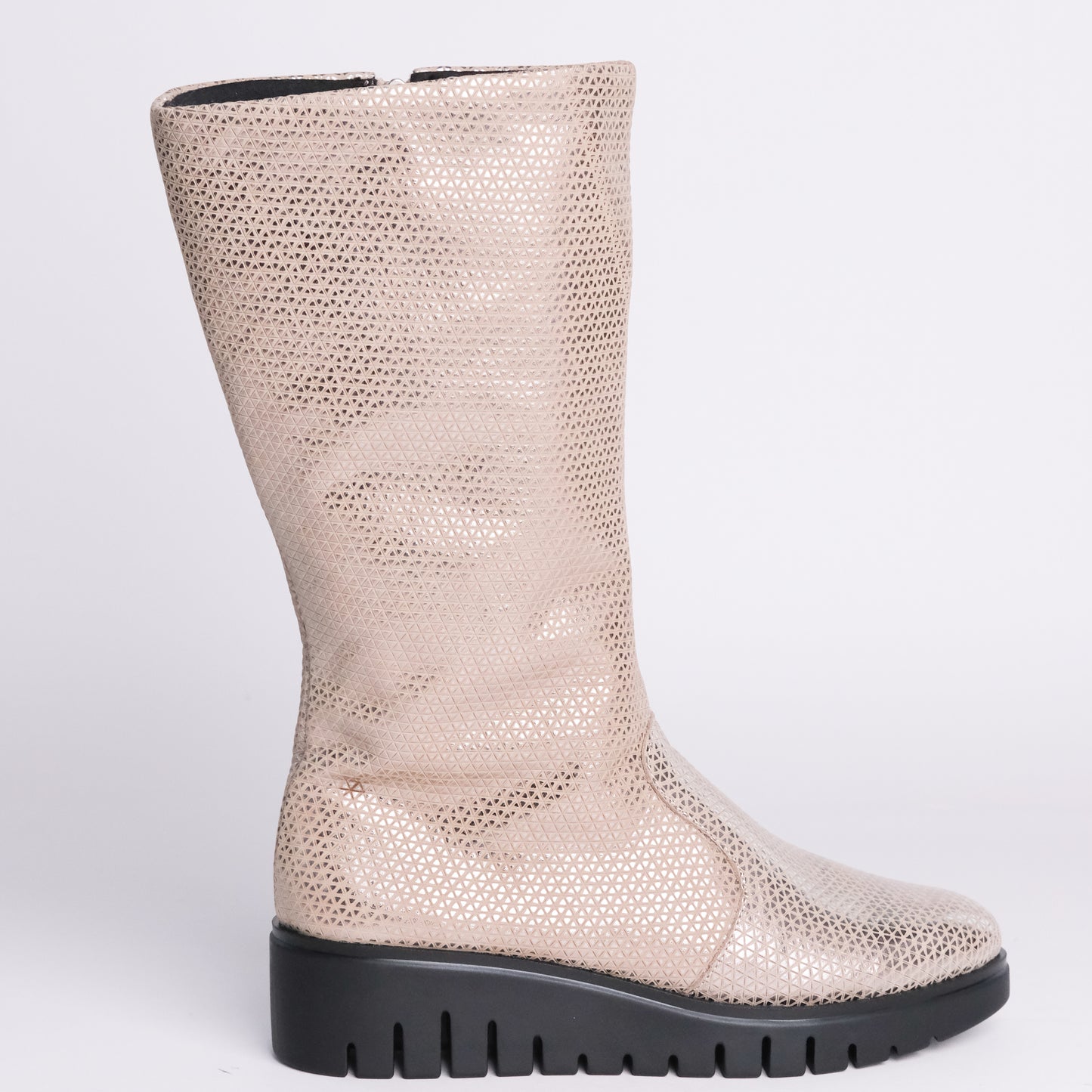 METALLIC MID-CALF BOOT