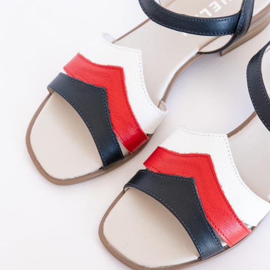 THREE-TIER COLOURBLOCK SANDALS