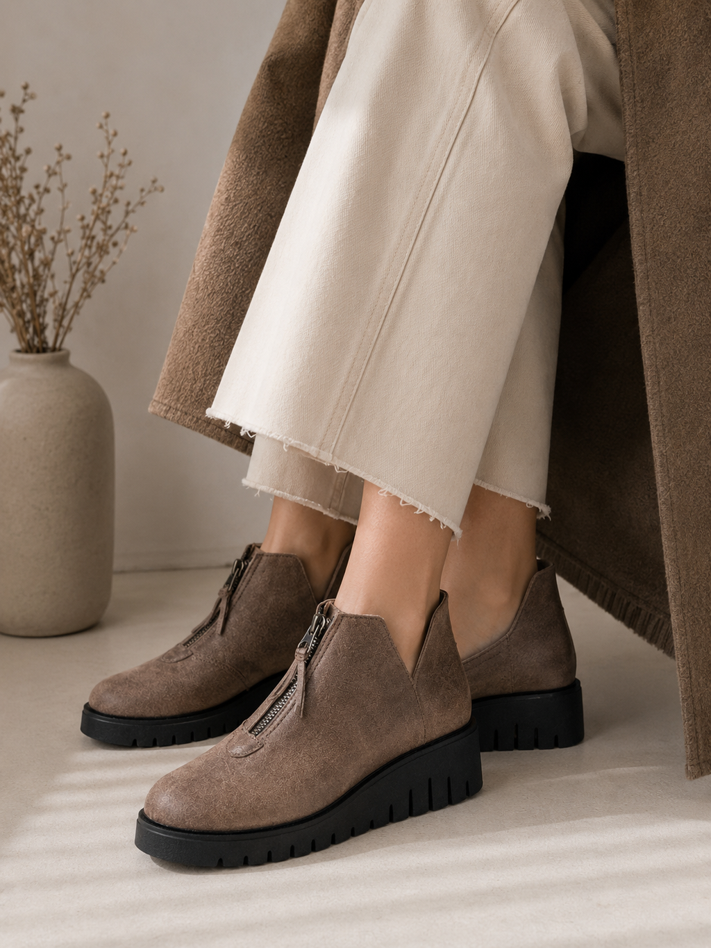 DIESEL BROWN LIFTED BOOTS