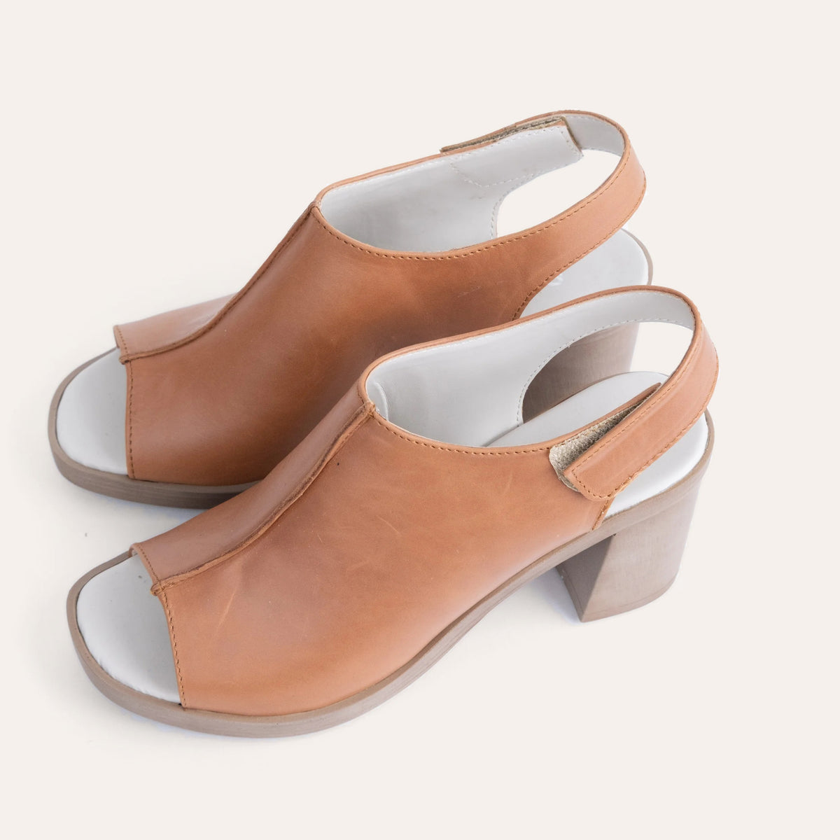 Lucca Heel, handmade leather block-heel sandal by Phelan Footwear