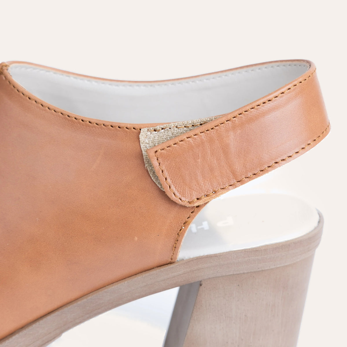Lucca Heel, handmade leather block-heel sandal by Phelan Footwear
