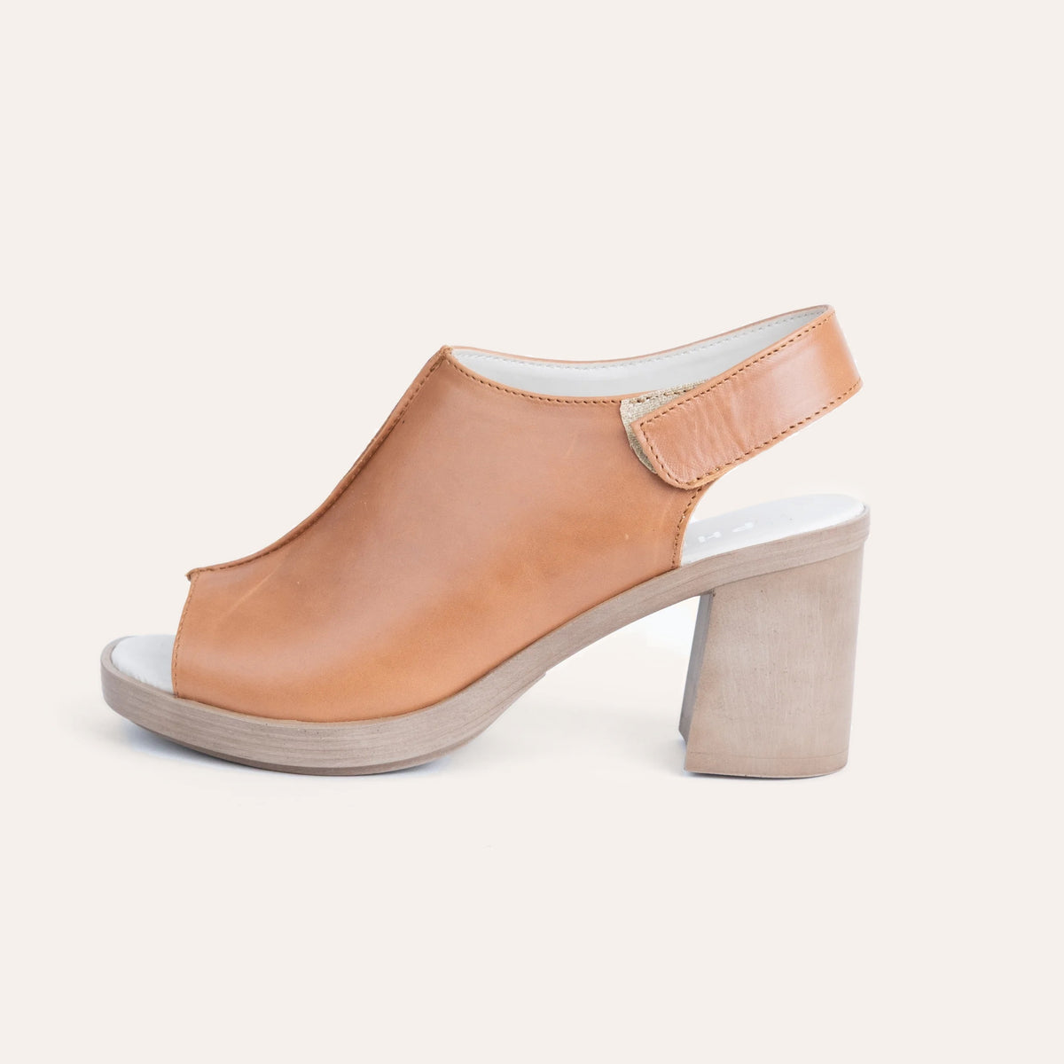 Lucca Heel, handmade leather block-heel sandal by Phelan Footwear