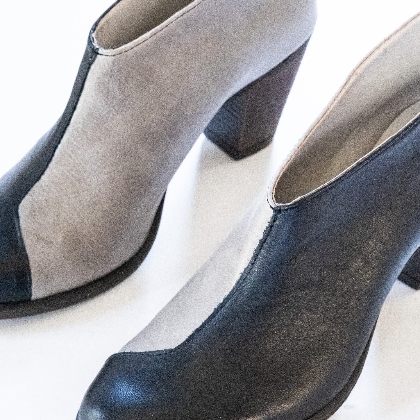 BLACK AND DIESEL GREY HEELS