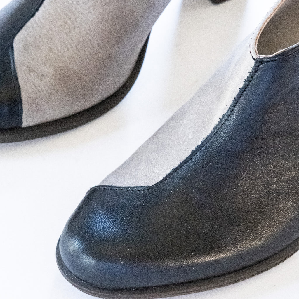 BLACK AND DIESEL GREY HEELS