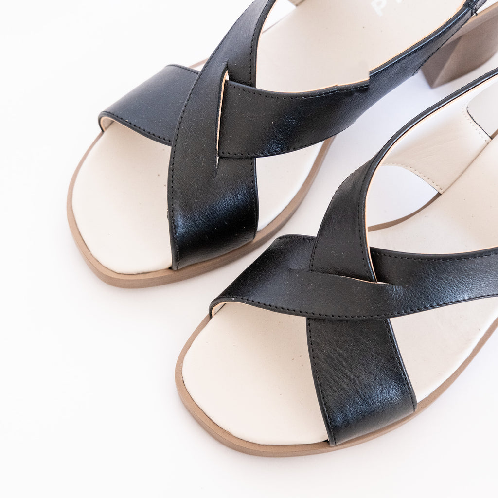 CROSS BLOCK HEELS