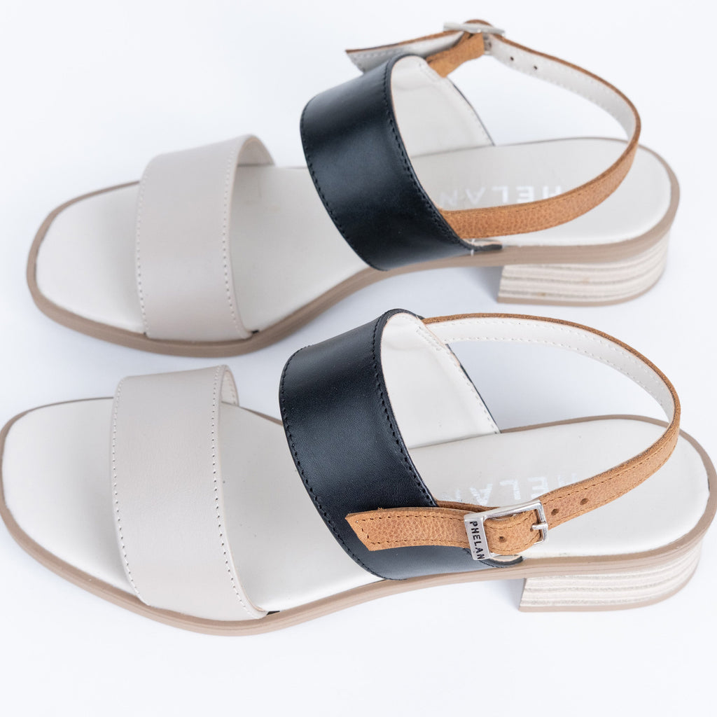 Portofino Heel in Taupe/Black/Tan, the pair from above
