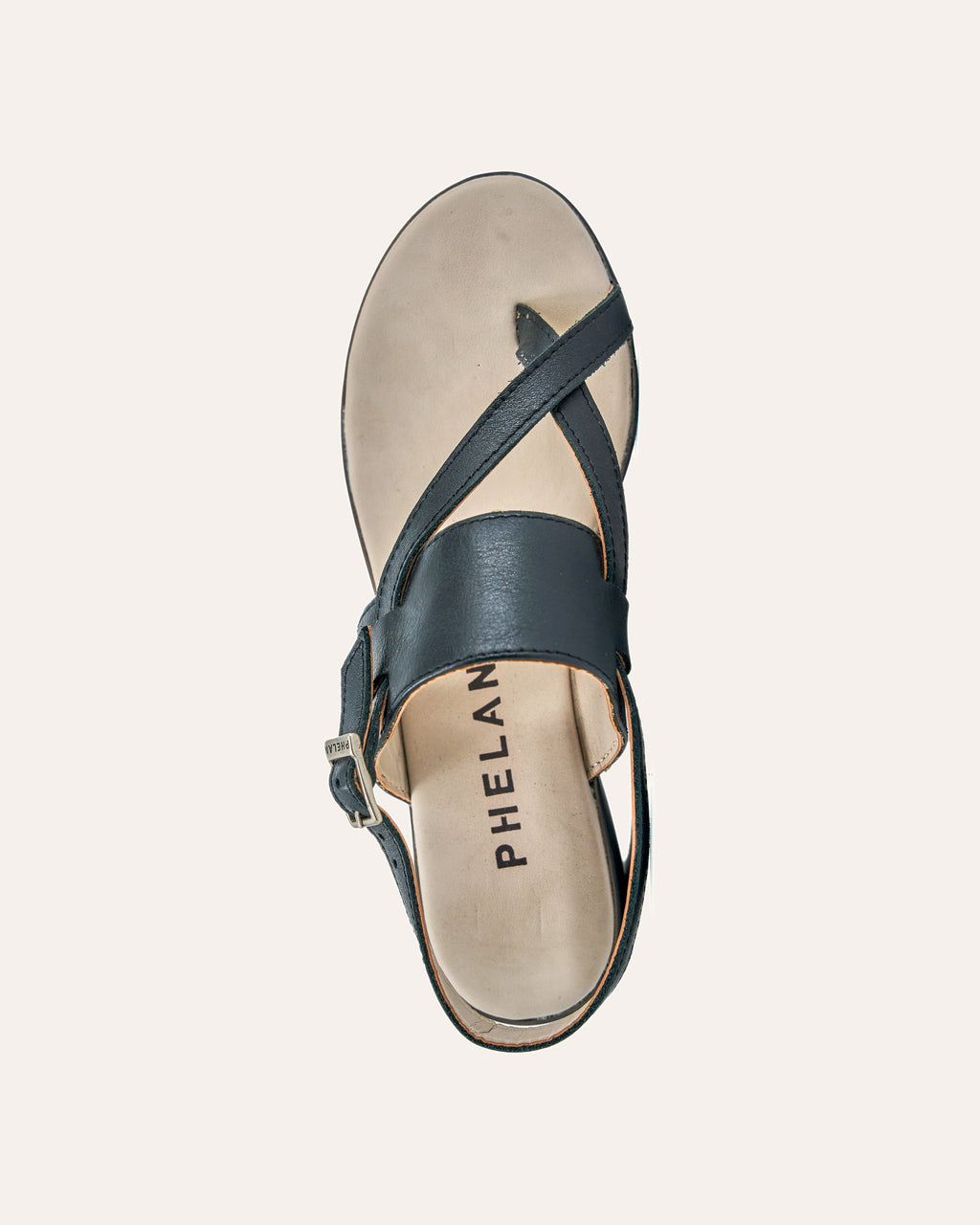 Procida Platform in Black, one shoe from above