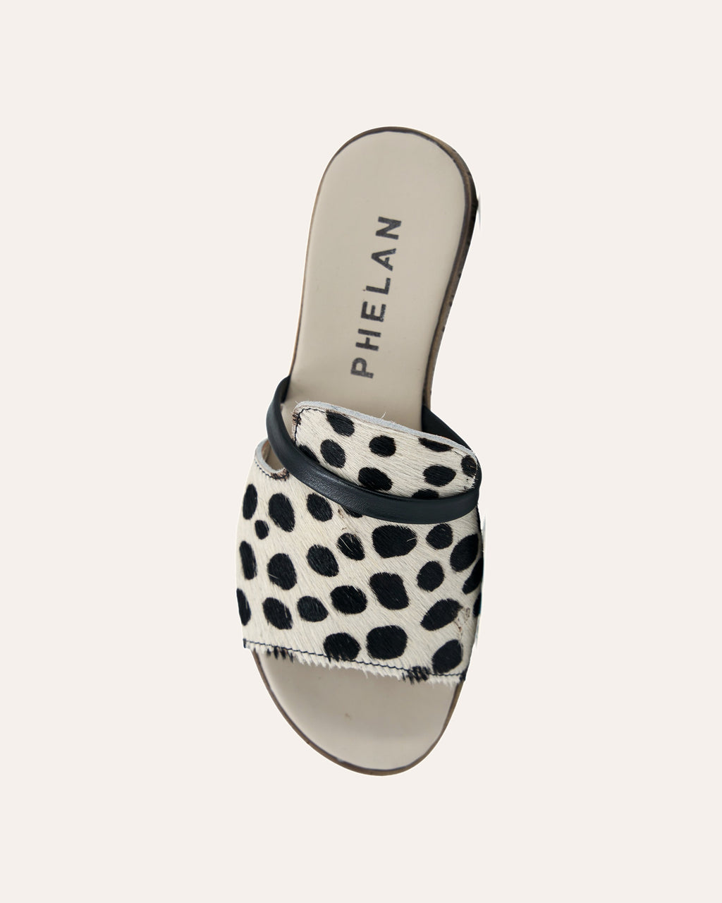 Ischia Wedge in Dalmatian, one shoe from above