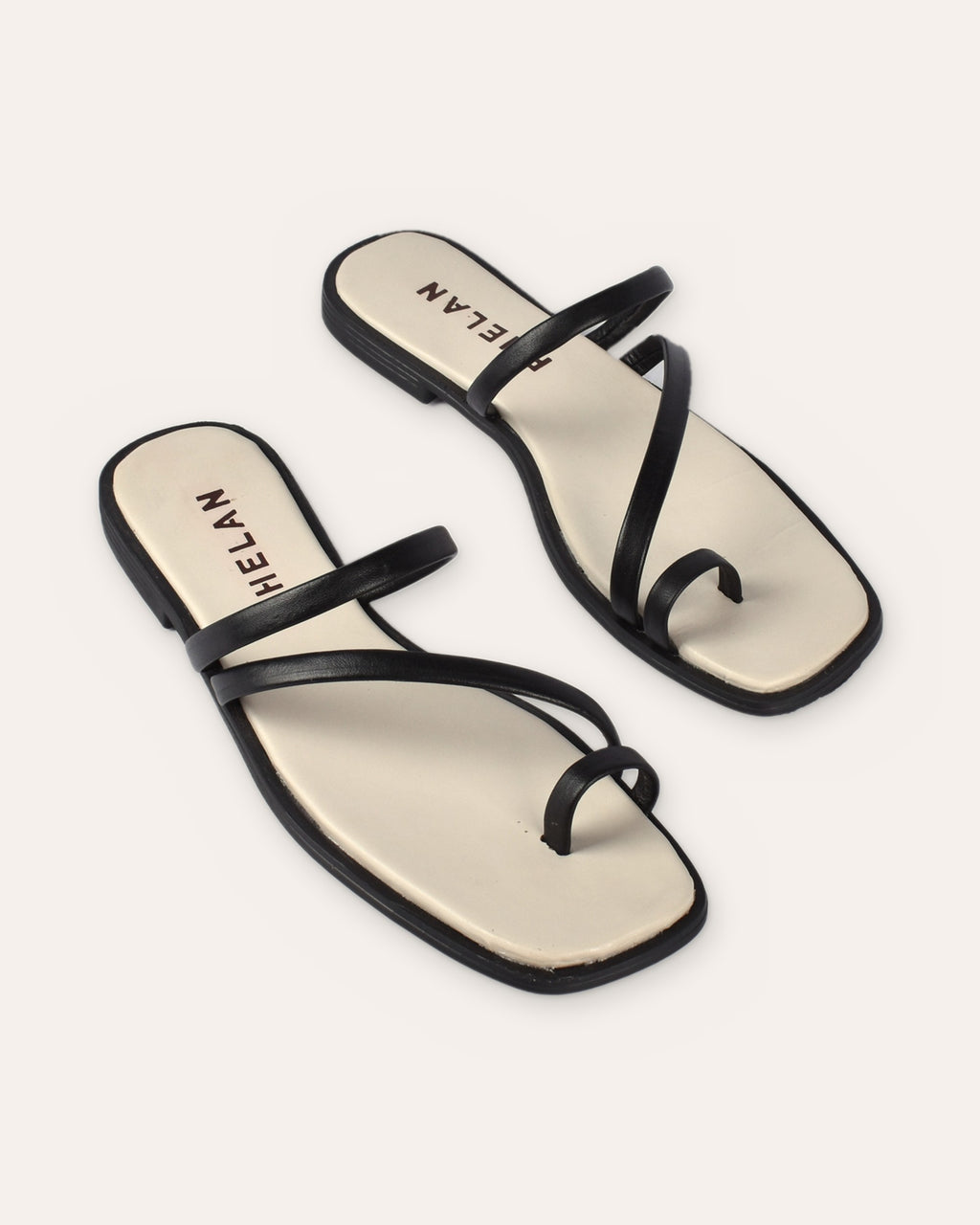 Lipari Slide in Black — handmade leather slide by Phelan Footwear
