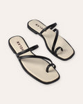 Lipari Slide in Black — handmade leather slide by Phelan Footwear