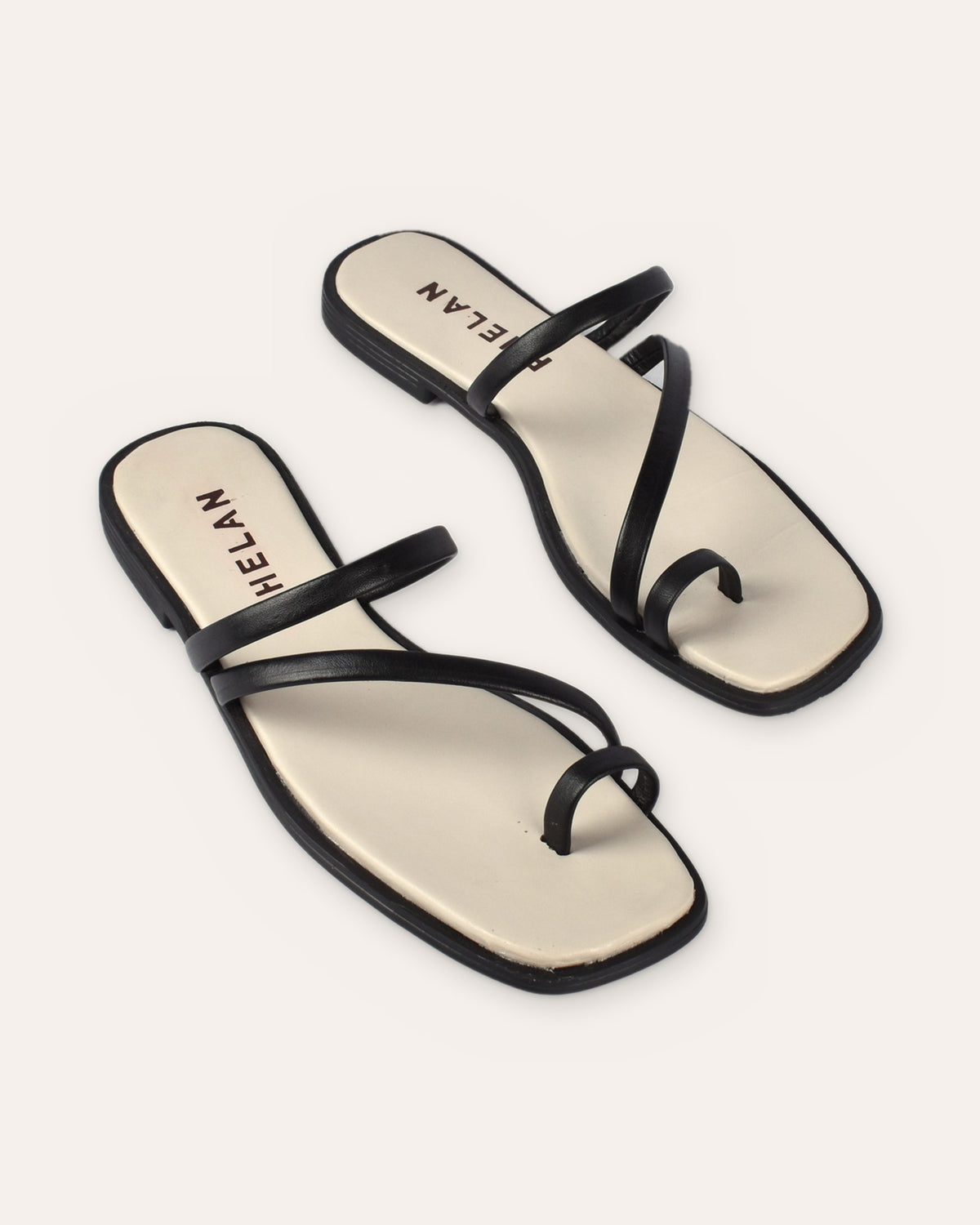 Lipari Slide in Black — handmade leather slide by Phelan Footwear