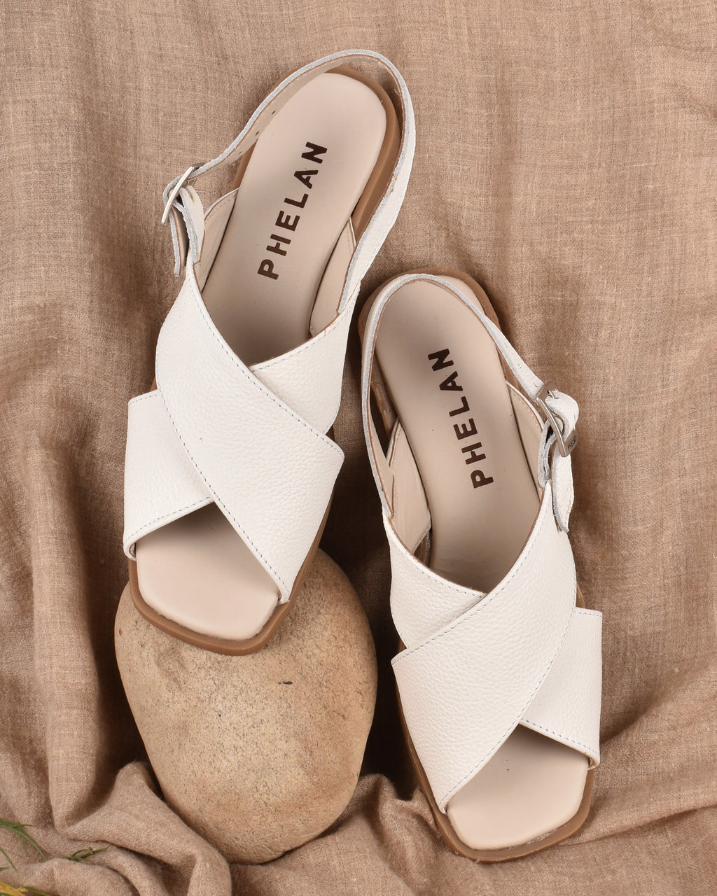 Capri Sandal in White — handmade leather sandal by Phelan Footwear