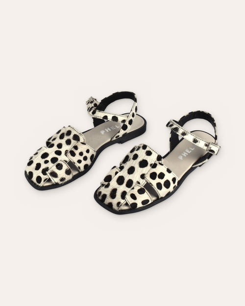 Bosun Sandal in Dalmatian — handmade leather sandal by Phelan Footwear