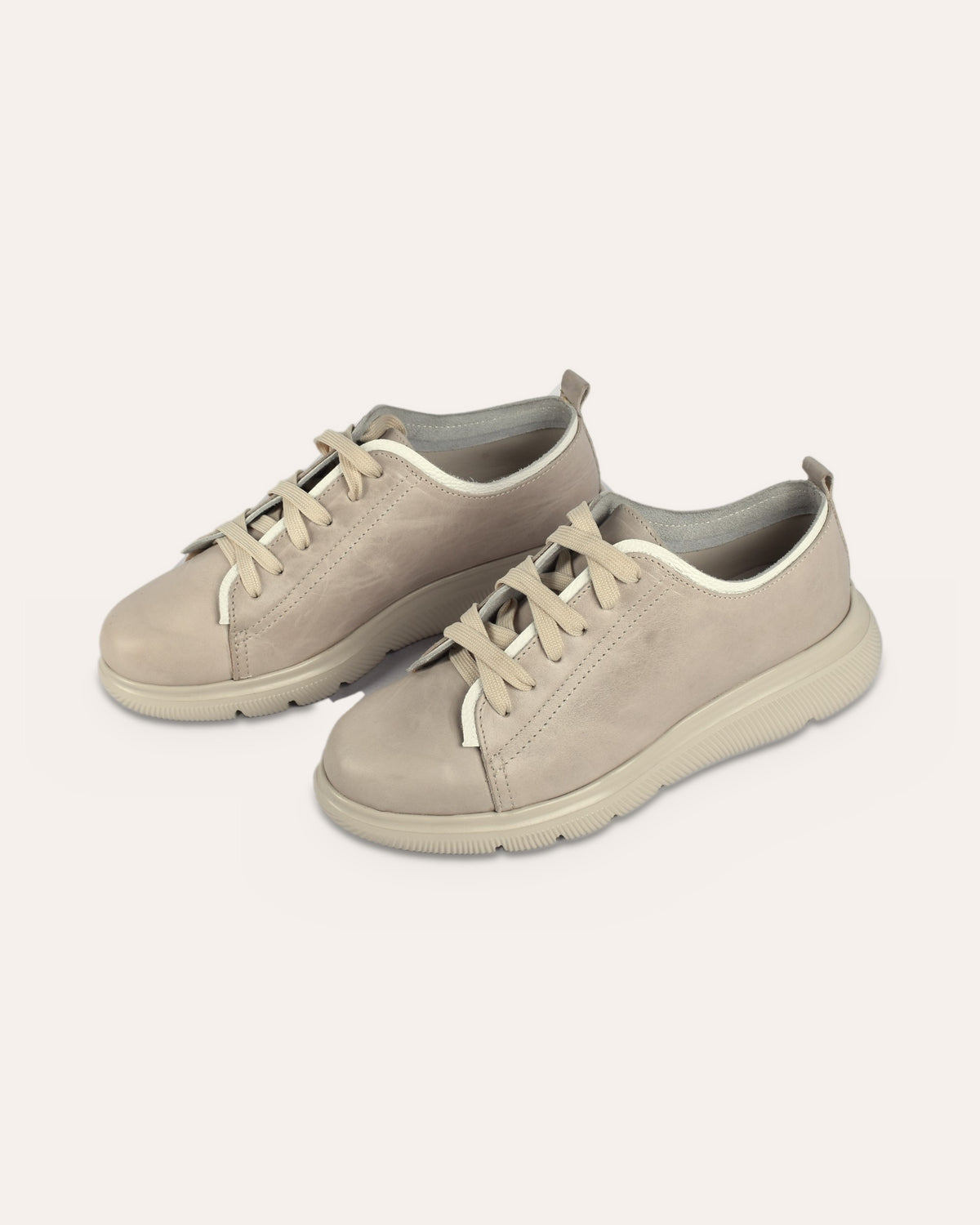 Deck Sneaker in Stone/White — handmade leather sneaker by Phelan Footwear