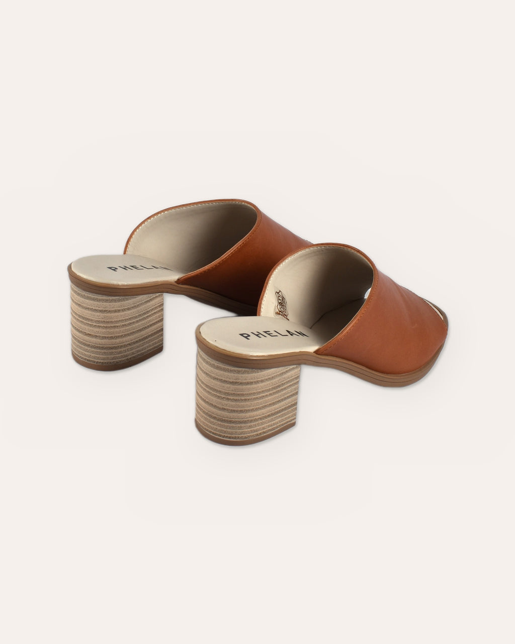 Sorrento Heel in Tan from the heel end