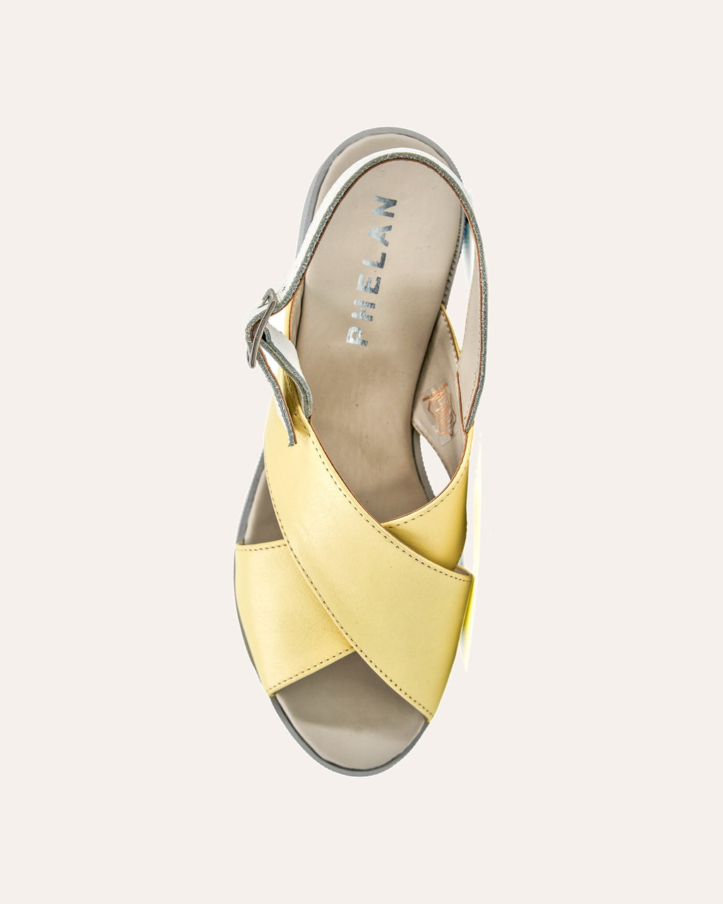 Capri Platform in Yellow/White, one shoe from above