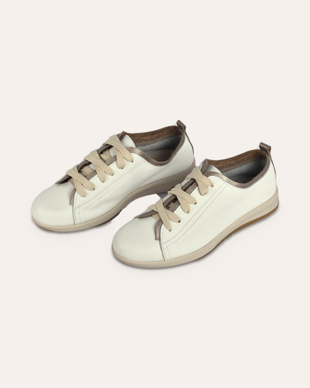 Hydra Sneaker in White/Pewter — handmade leather sneaker by Phelan Footwear