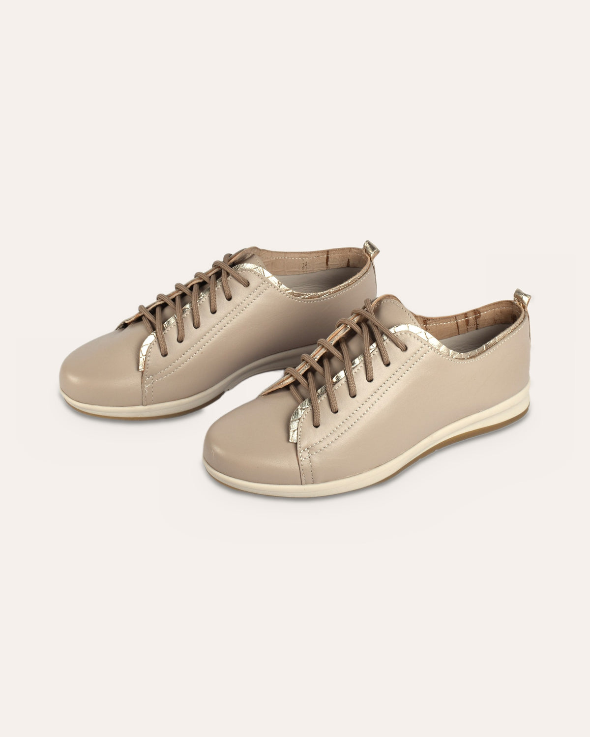 Hydra Sneaker in Taupe/Gold — handmade leather sneaker by Phelan Footwear