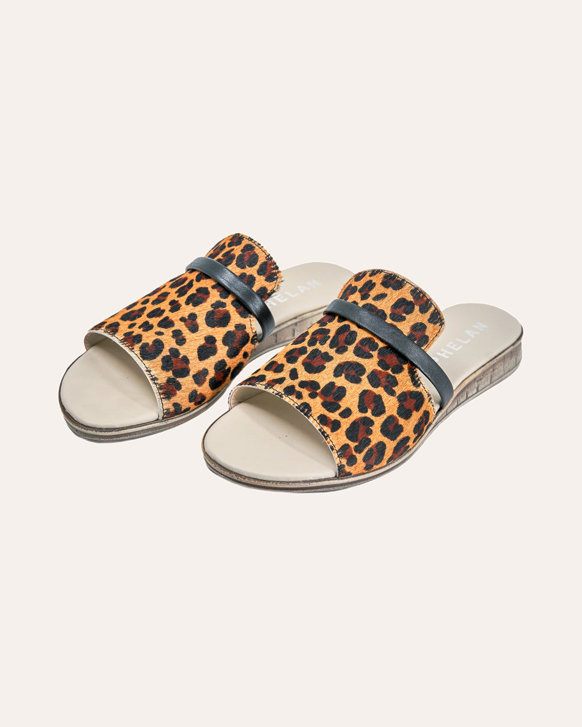 Ischia Wedge in Leopard — handmade leather wedge by Phelan Footwear