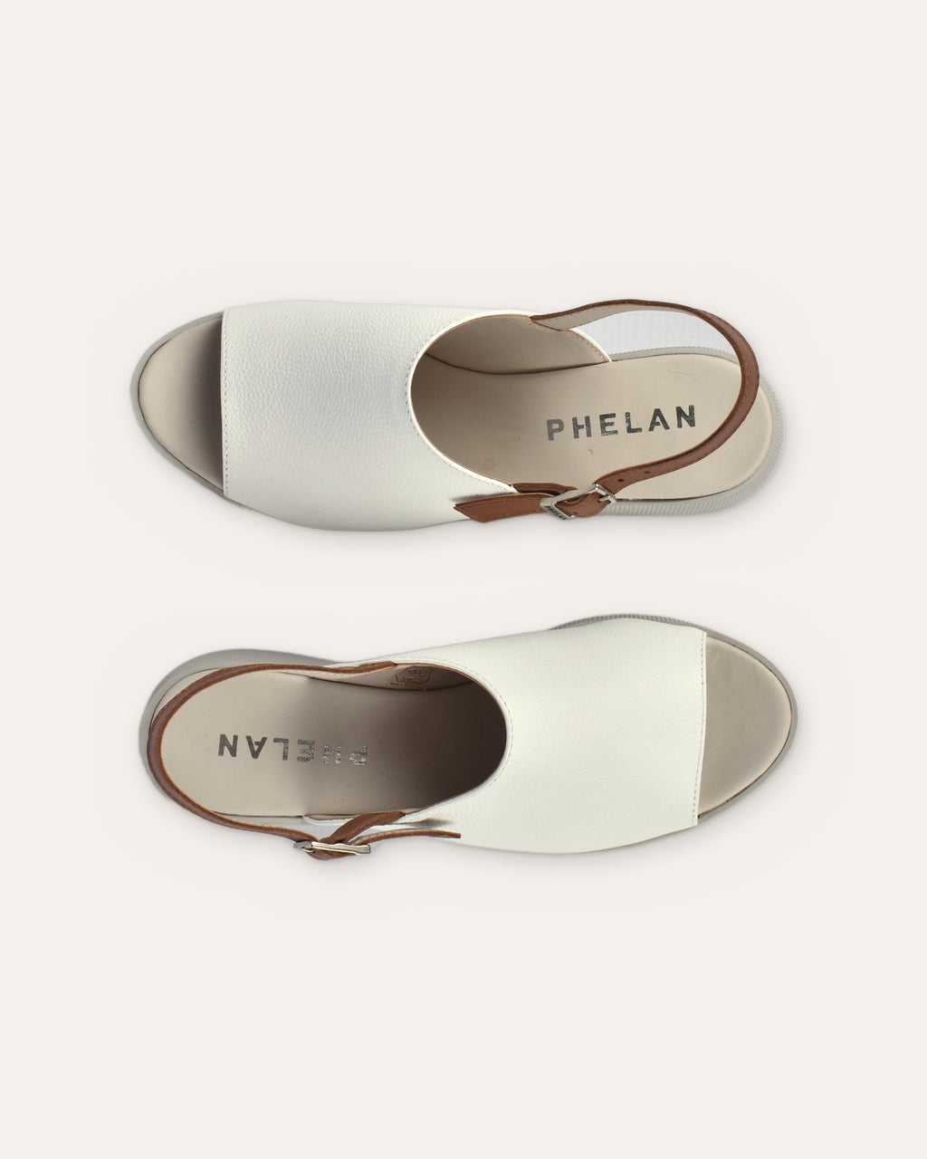 Corsica Platform in White/Tan, the pair from above