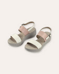 Portofino Platform in White/Blush — handmade leather platform sandal by Phelan Footwear