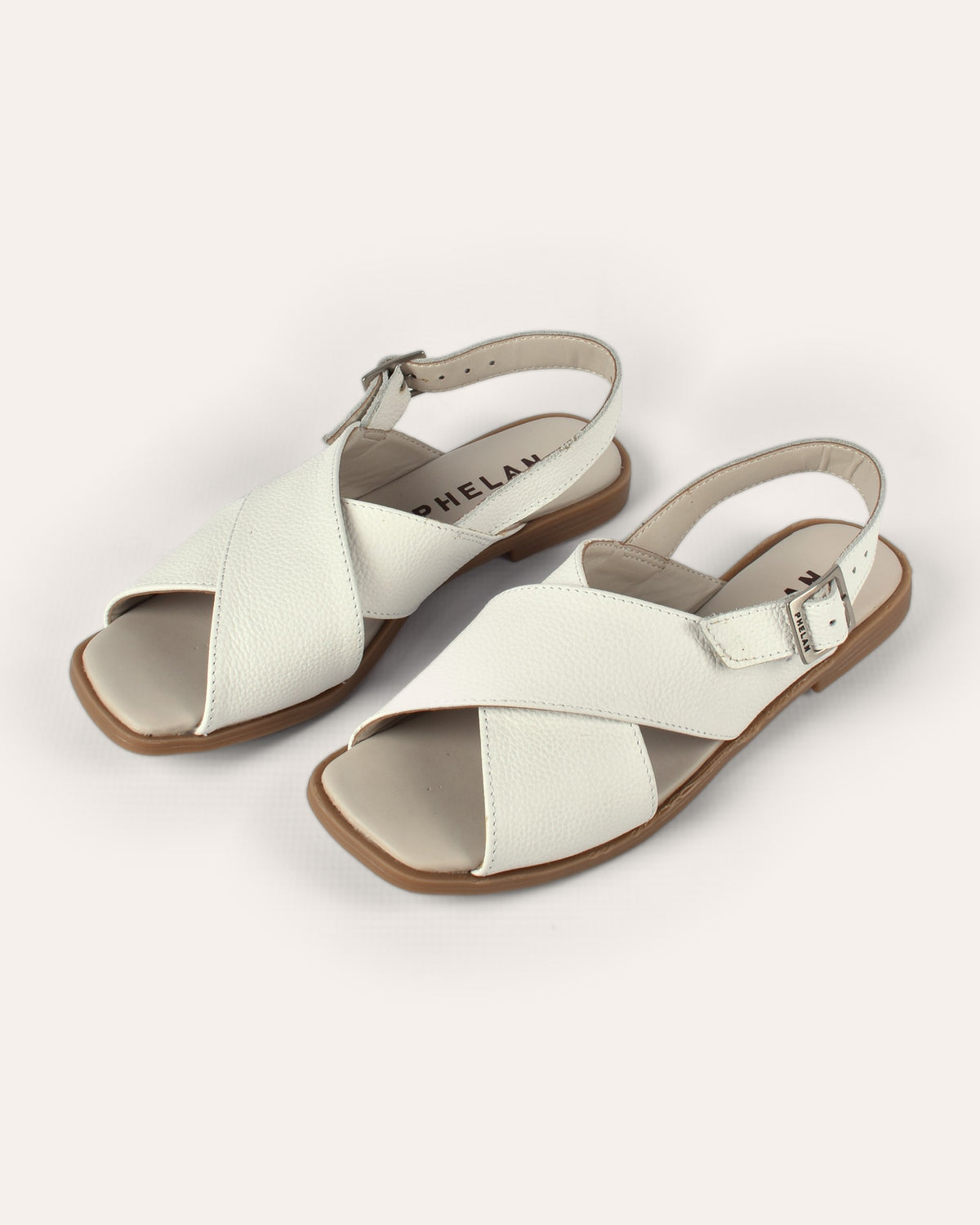 Capri Sandal in White — handmade leather slingback sandal by Phelan Footwear