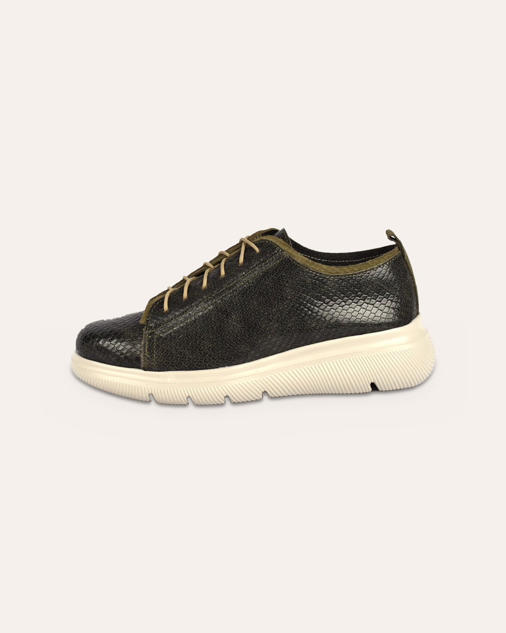 Deck Sneaker in Olive/Olive, side view