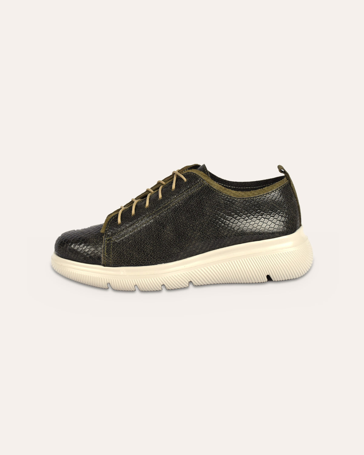 Deck Sneaker in Olive/Olive, side view