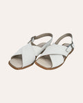 Capri Sandal in White — handmade leather slingback sandal by Phelan Footwear