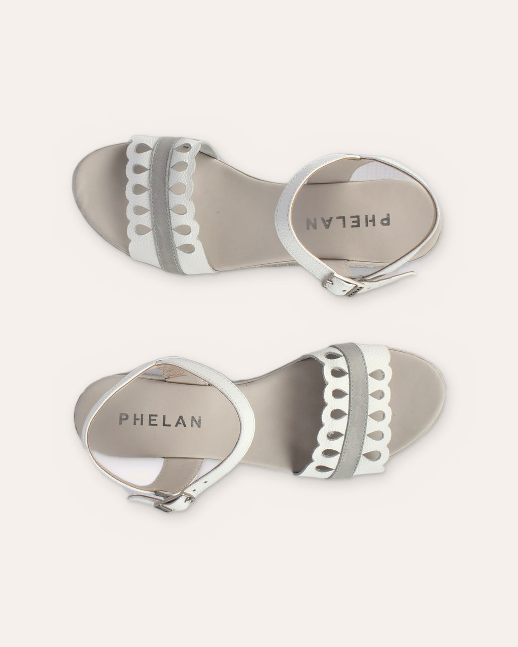 Dolly Wedge in White/Grey, the pair from above