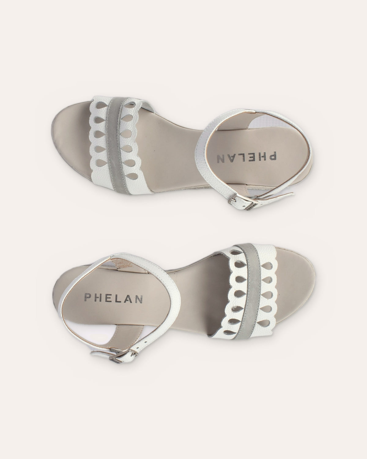 Dolly Wedge in White/Grey, the pair from above