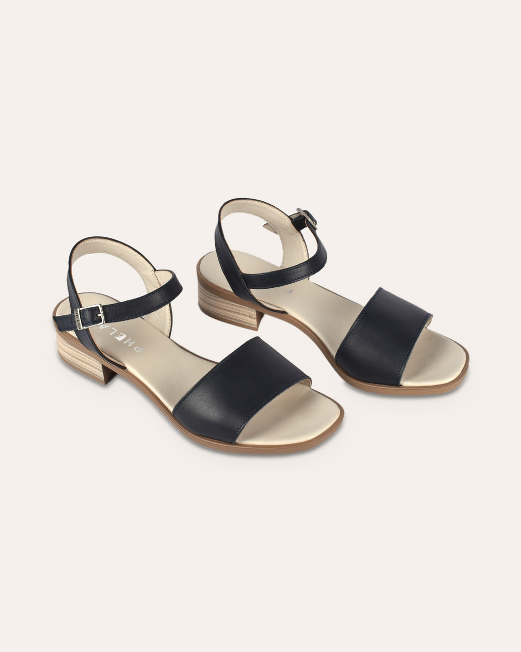 Stella Heel in Navy — handmade leather heel by Phelan Footwear