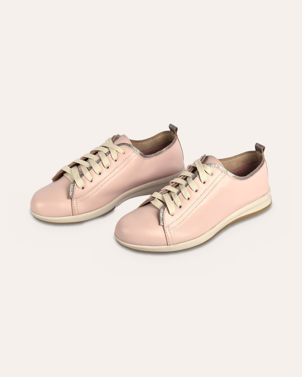 Hydra Sneaker in Blush/Silver — handmade leather sneaker by Phelan Footwear