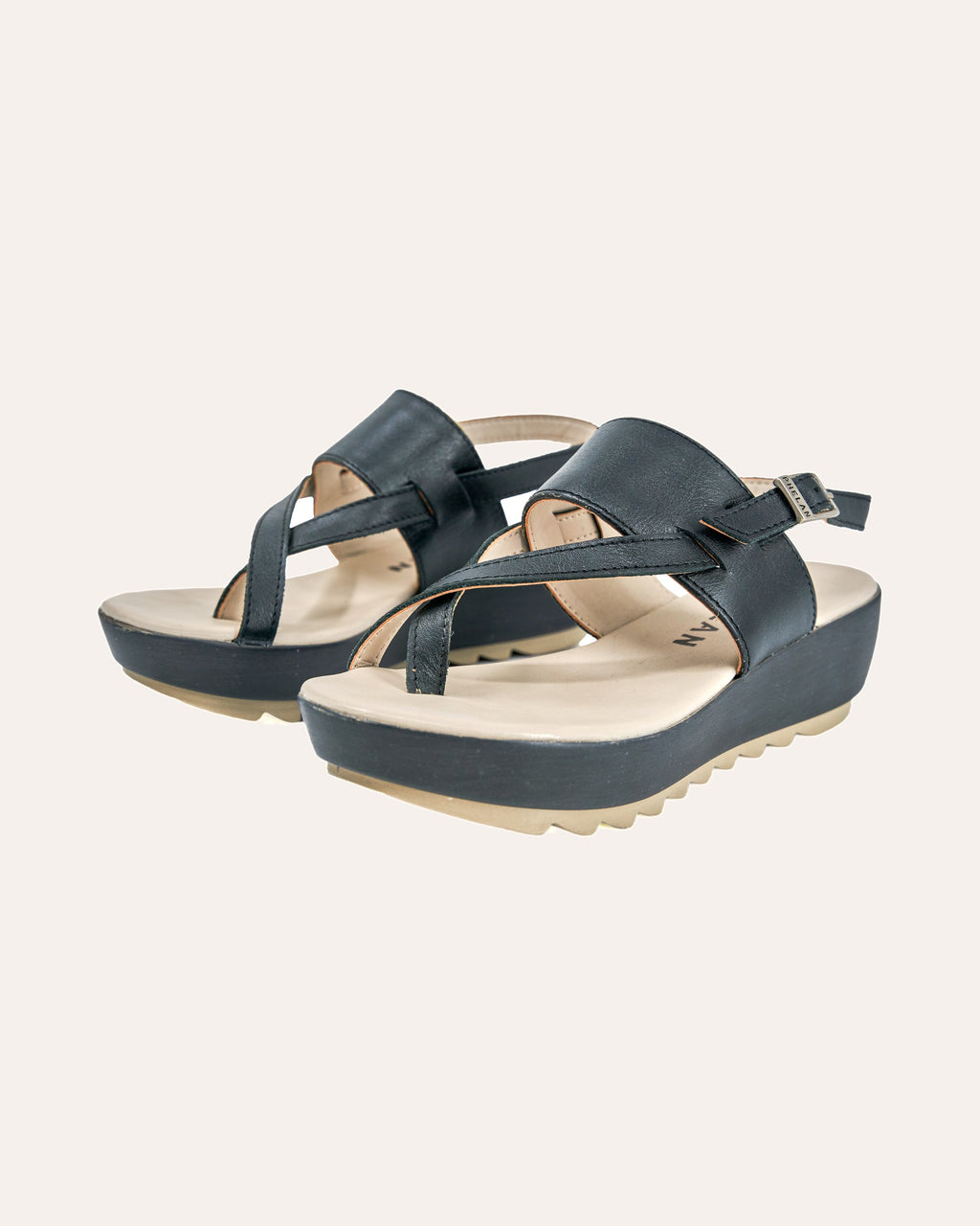 Procida Platform in Black — handmade leather platform by Phelan Footwear
