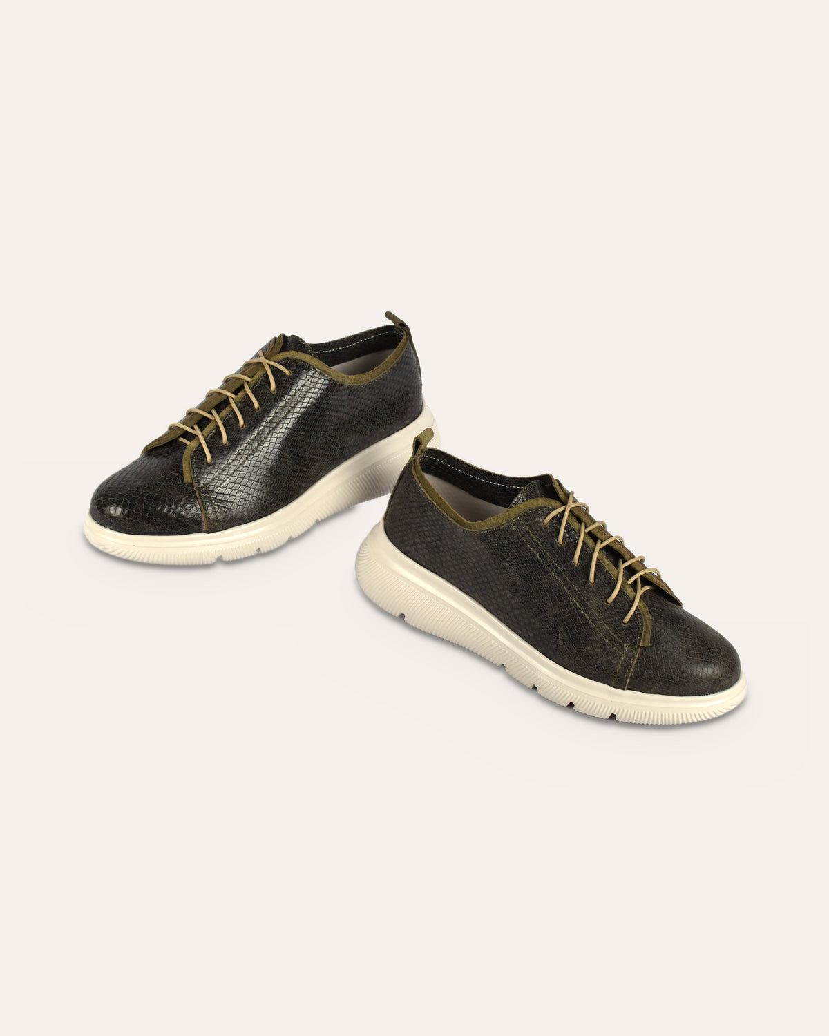 Deck Sneaker in Olive/Olive — handmade leather sneaker by Phelan Footwear