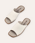 Mykonos Slide in White — handmade leather slide by Phelan Footwear