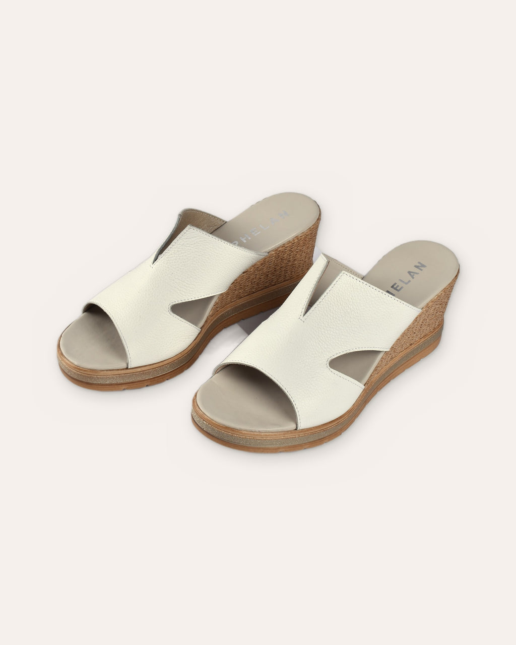 Positano Wedge in White — handmade leather wedge by Phelan Footwear