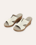 Positano Wedge in White — handmade leather wedge by Phelan Footwear