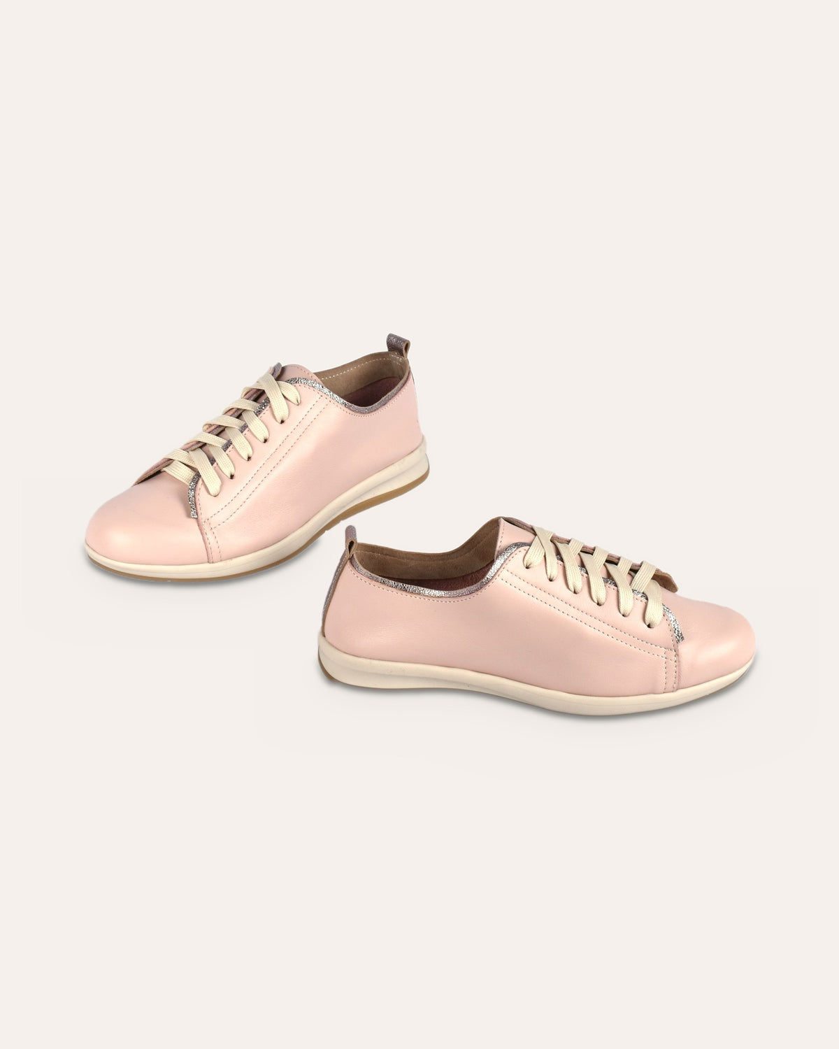 Hydra Sneaker in Blush/Silver, the pair staggered