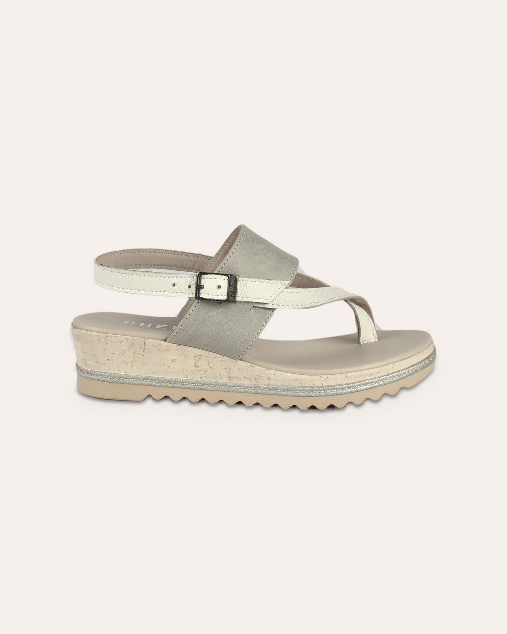 Anchor Wedge in White/Grey, side view of the wedge