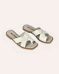 Isla Slide in White — handmade leather slide by Phelan Footwear