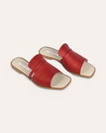 Ravello Slide in Red — handmade leather slide by Phelan Footwear