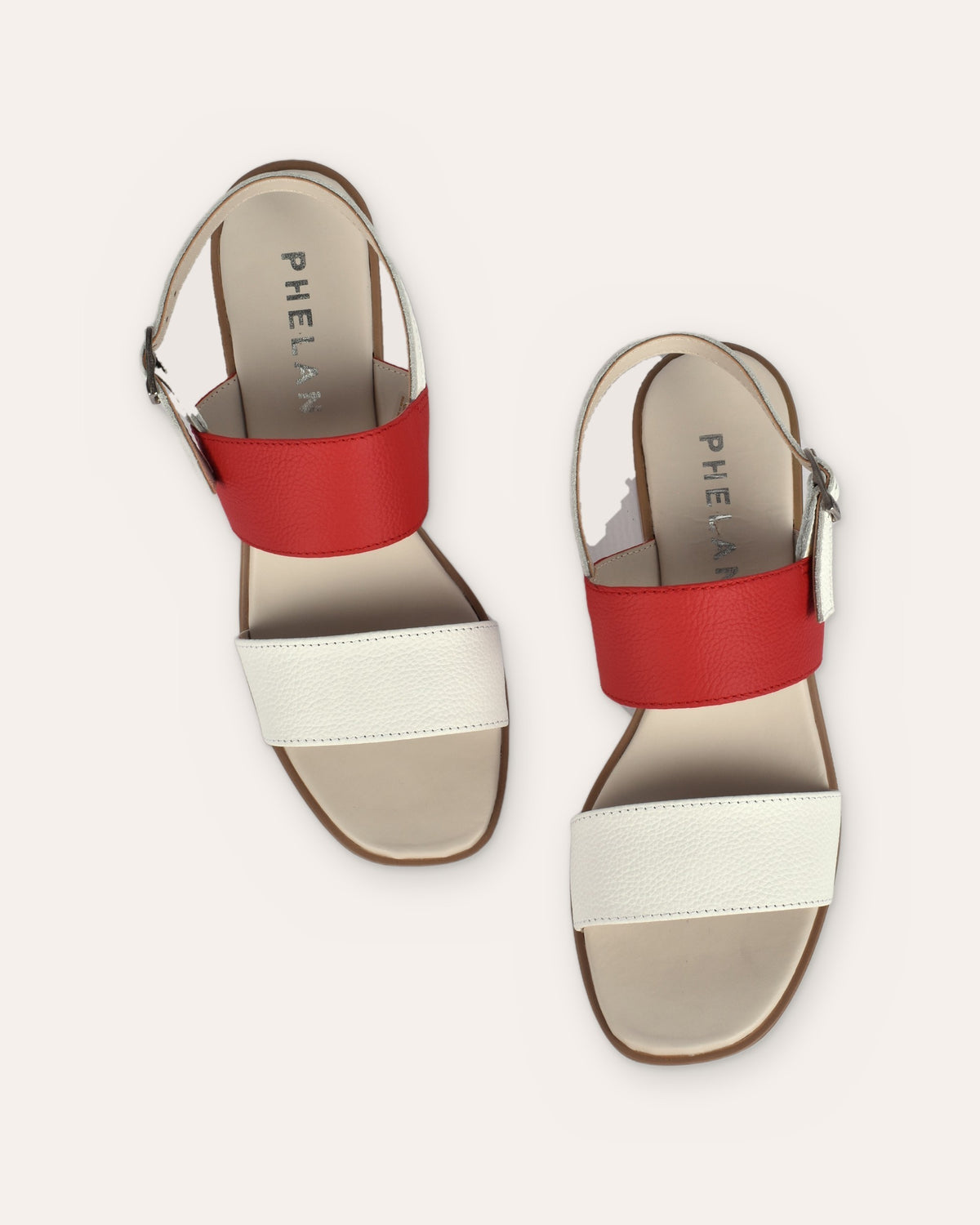 Portofino Heel in White/Red, the pair from above