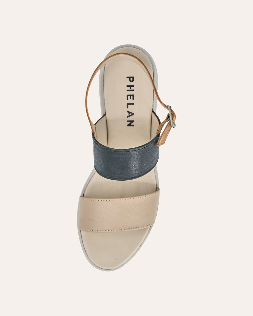 Portofino Platform in Mink/Navy/Tan from above