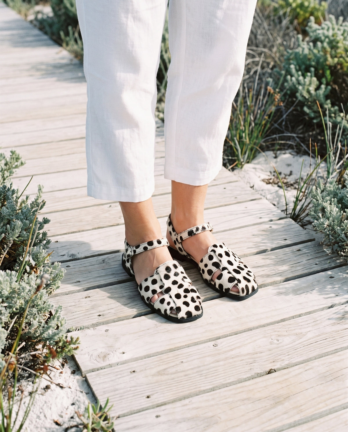 Bosun Sandal in Dalmatian, worn