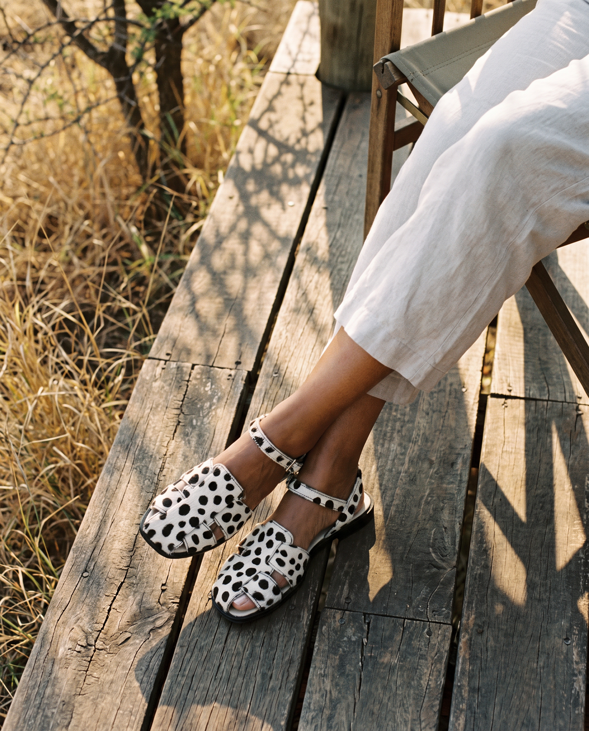 Bosun Sandal in Dalmatian, worn
