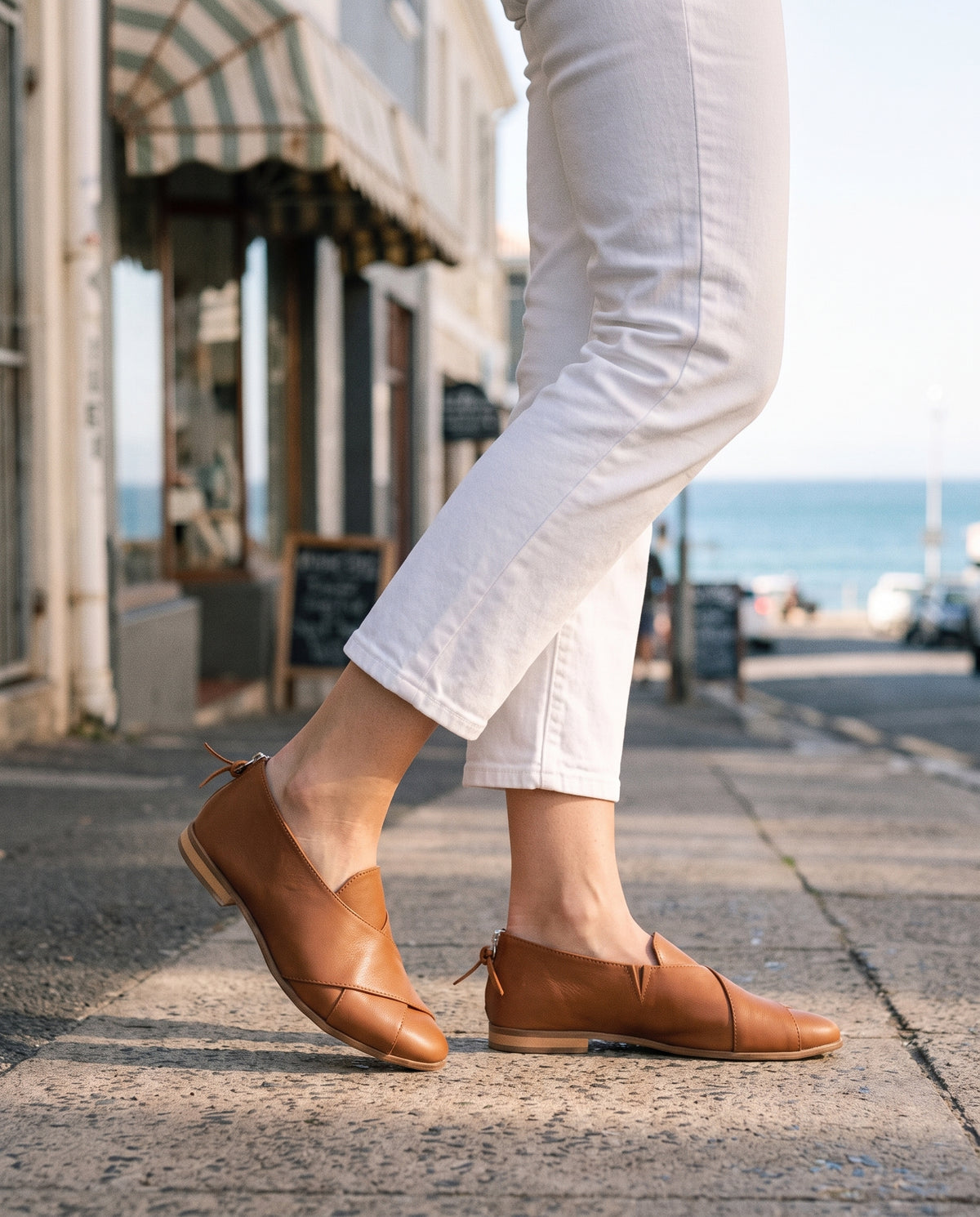 Crossover Pixie in Tan, worn