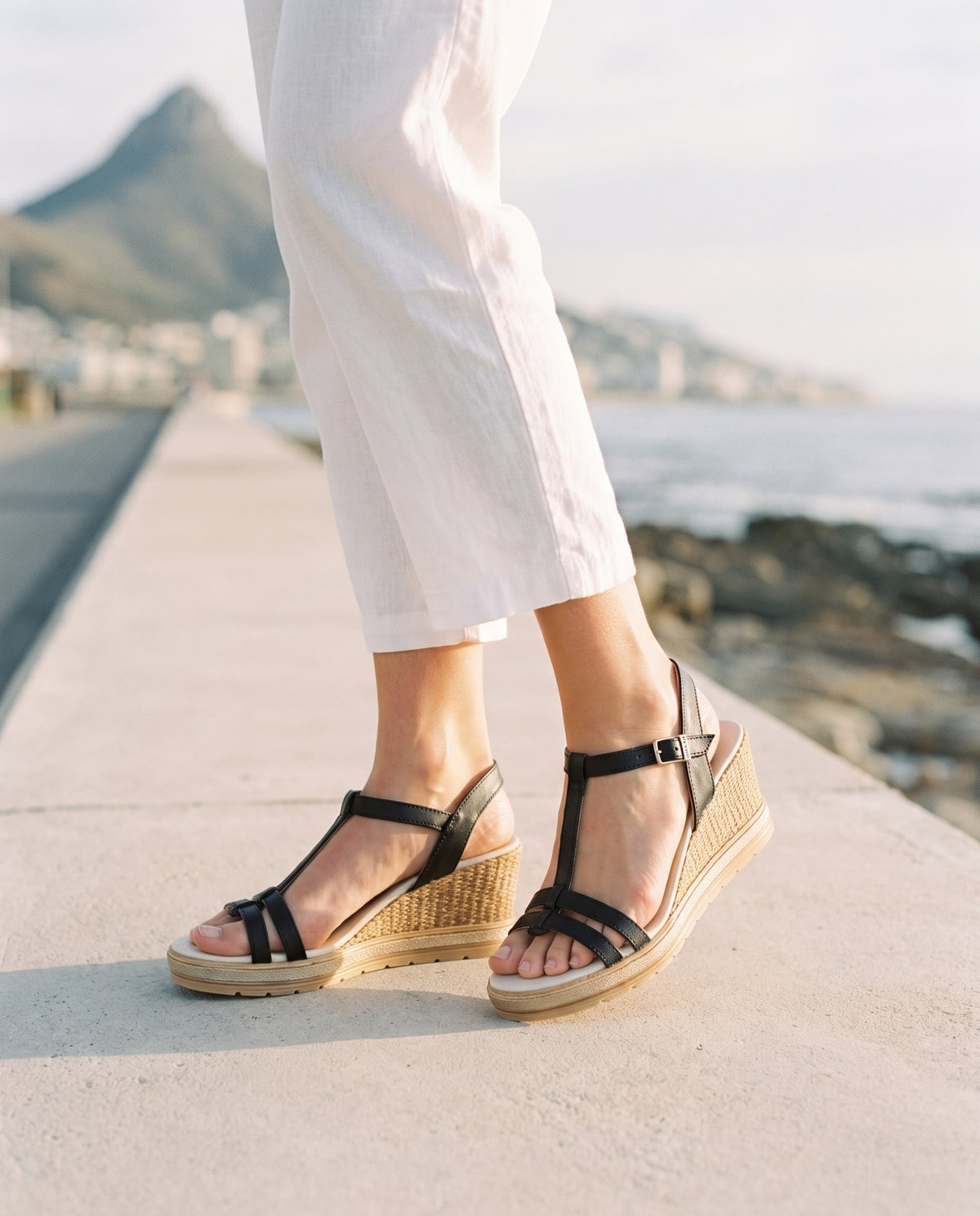 Everyday Wedges in Black, worn